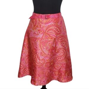 Giorgio Fionlini pink orange white paisley prinr A-line skirt size 4